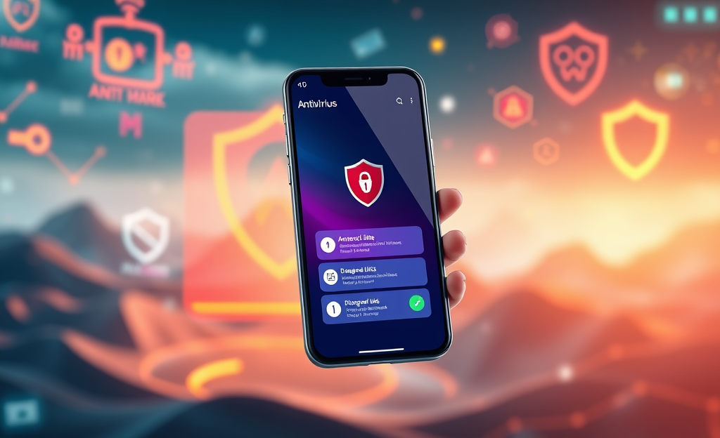 Mobile antivirus app providing alerts for dangerous links while browsing.