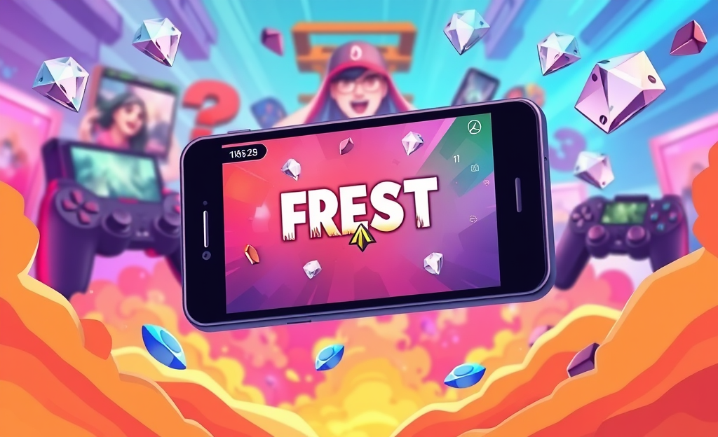 An illustration showcasing the fast app for earning diamonds in Free Fire.