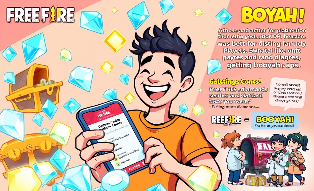 A player collecting unlimited diamonds in Free Fire