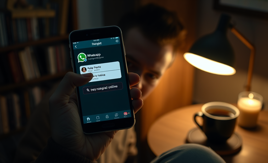 An illustration of a phone displaying hidden WhatsApp messages.
