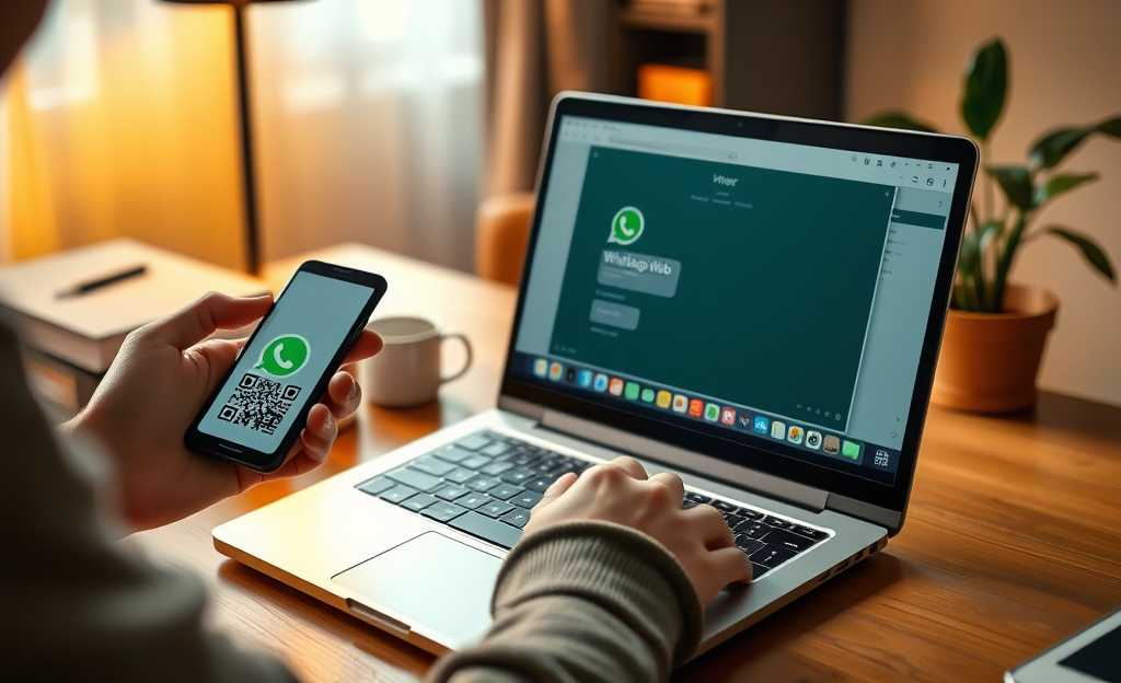 A person using WhatsApp on a mobile device to manage chats.