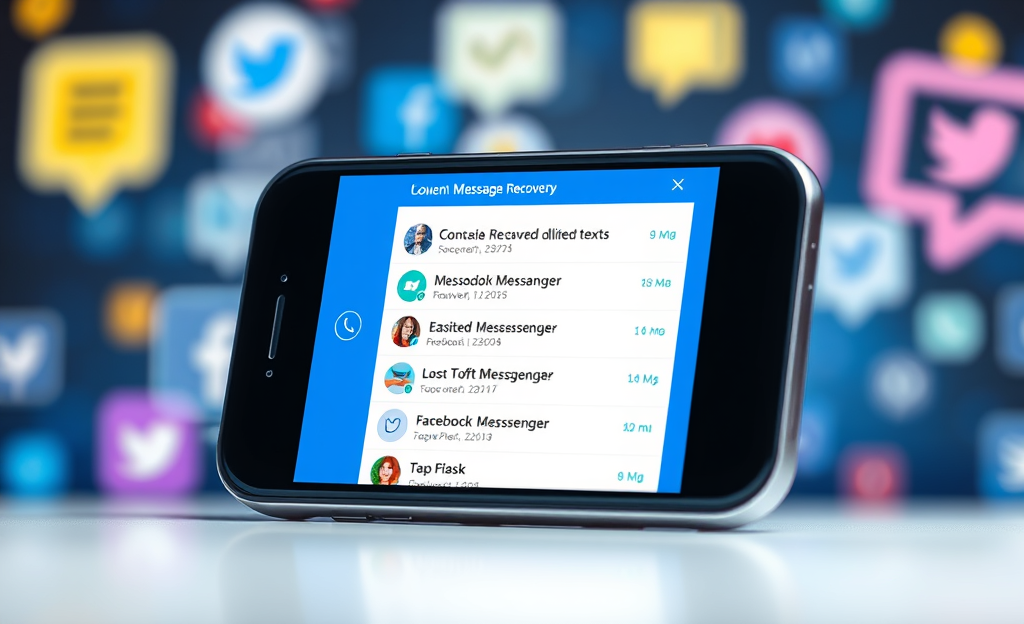 A user recovering deleted texts from Messenger using a practical app.