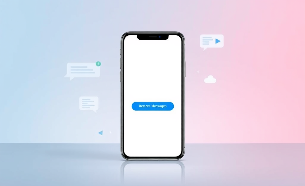 Illustration of the Messenger Message Recovery app interface showing restored messages.