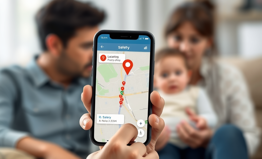 An illustration representing a phone tracking app with location features.