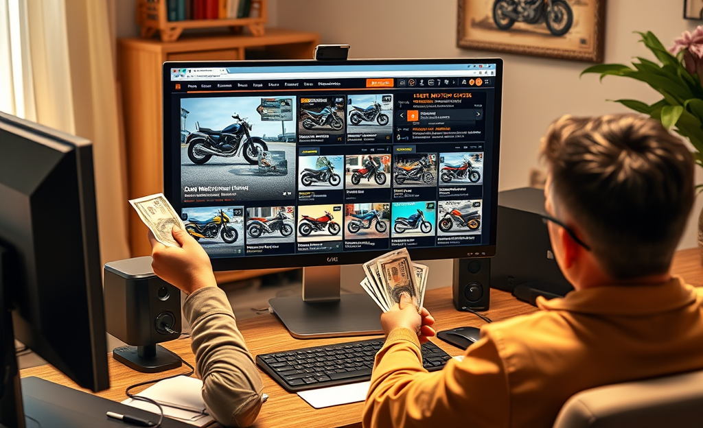 A selection of cheap motorcycles available for cash through online auctions.