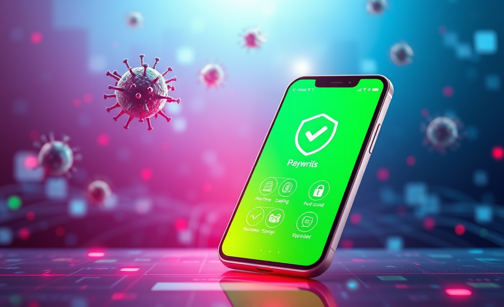 Image representing mobile antivirus app features for protection against malware.