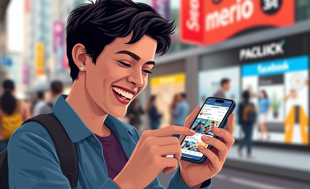 User enjoying a seamless Facebook browsing experience on the Smooth Facebook app.