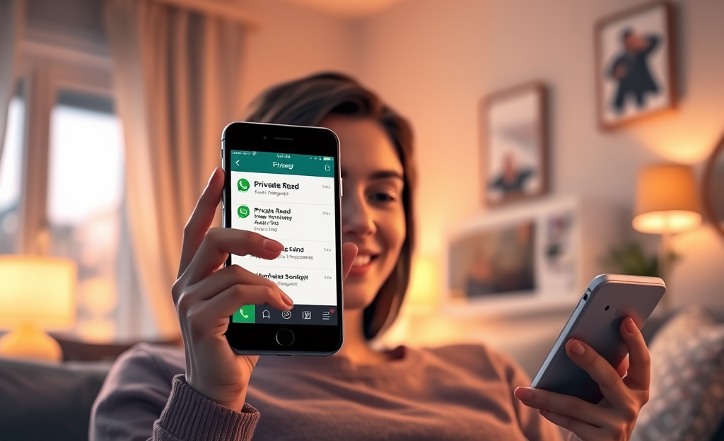 An application interface showing how to read private WhatsApp messages discreetly.