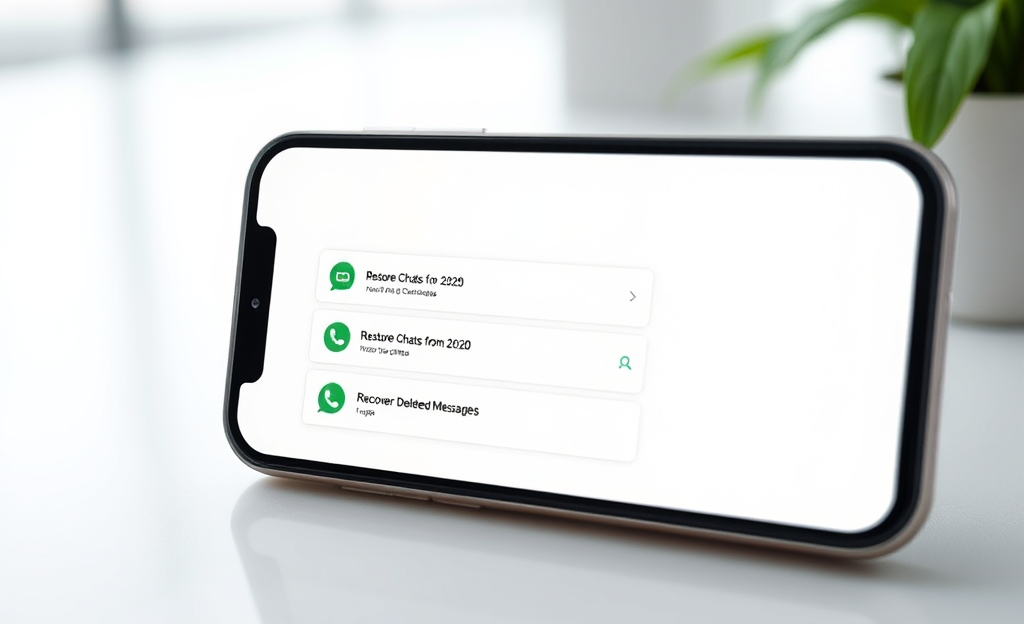 Illustration of WhatsApp app displaying old conversations