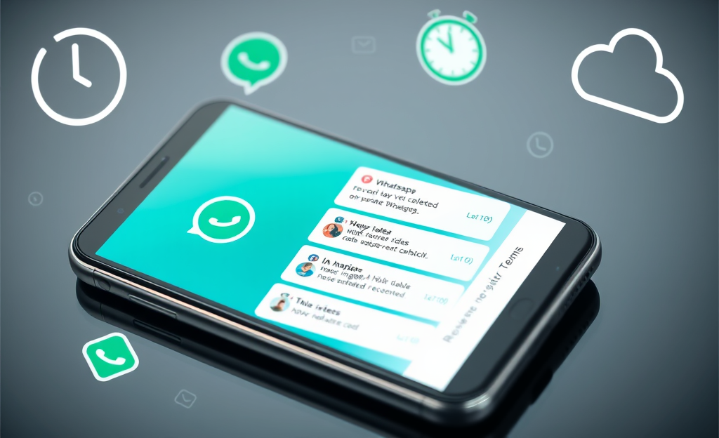 A smartphone displaying an app that recovers deleted WhatsApp messages.