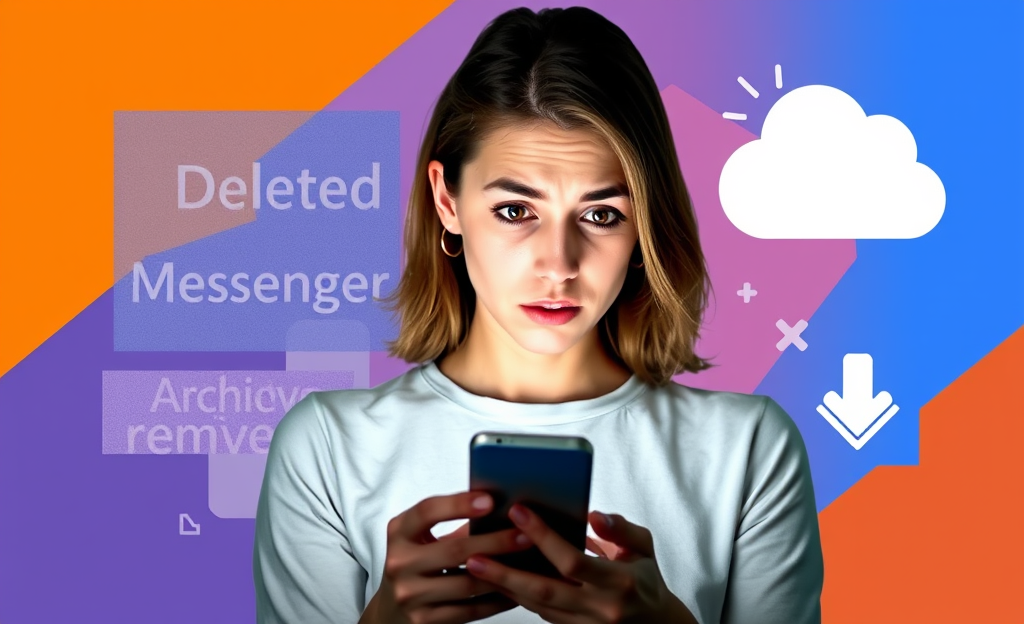 An illustration depicting methods to recover deleted messages from Messenger.