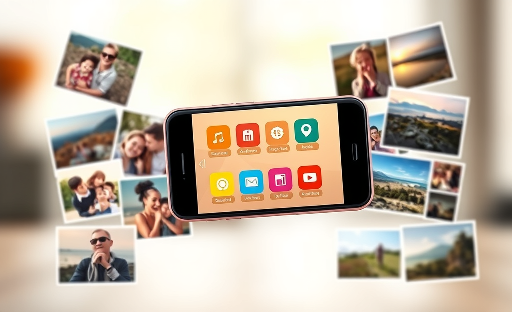 A smartphone displaying the Photo Recovery app interface, showing options to restore deleted photos and videos.