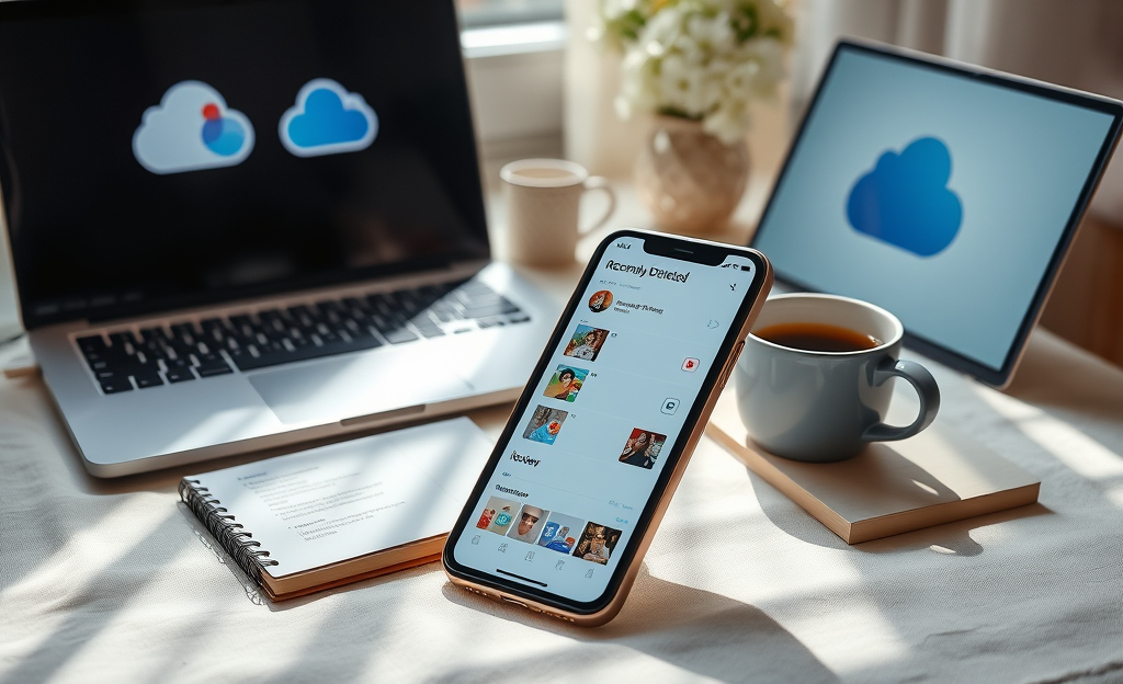 A visual guide on recovering deleted photos without using an app.