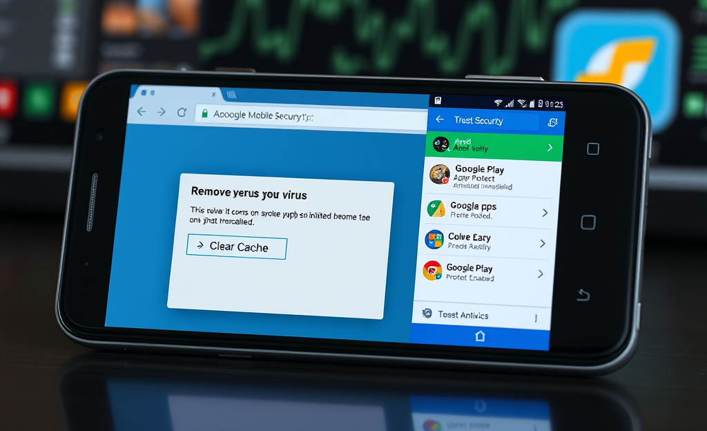 Illustration showing steps to remove virus from smartphone without formatting.