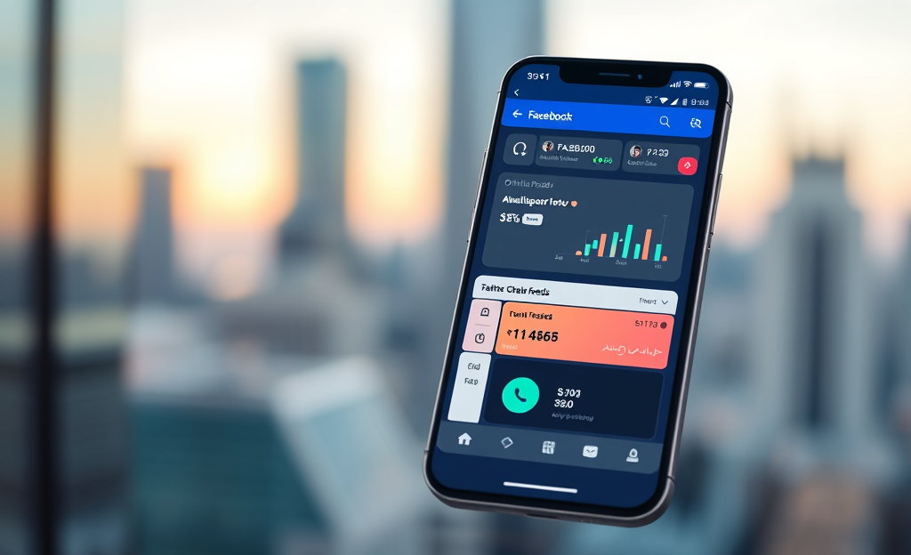 User interacting with an app designed to enhance Facebook performance