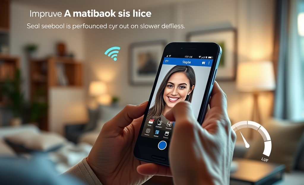 A smartphone displaying the Facebook Lite app interface for faster browsing.