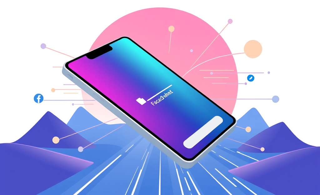 An illustration representing an app that optimizes Facebook performance.