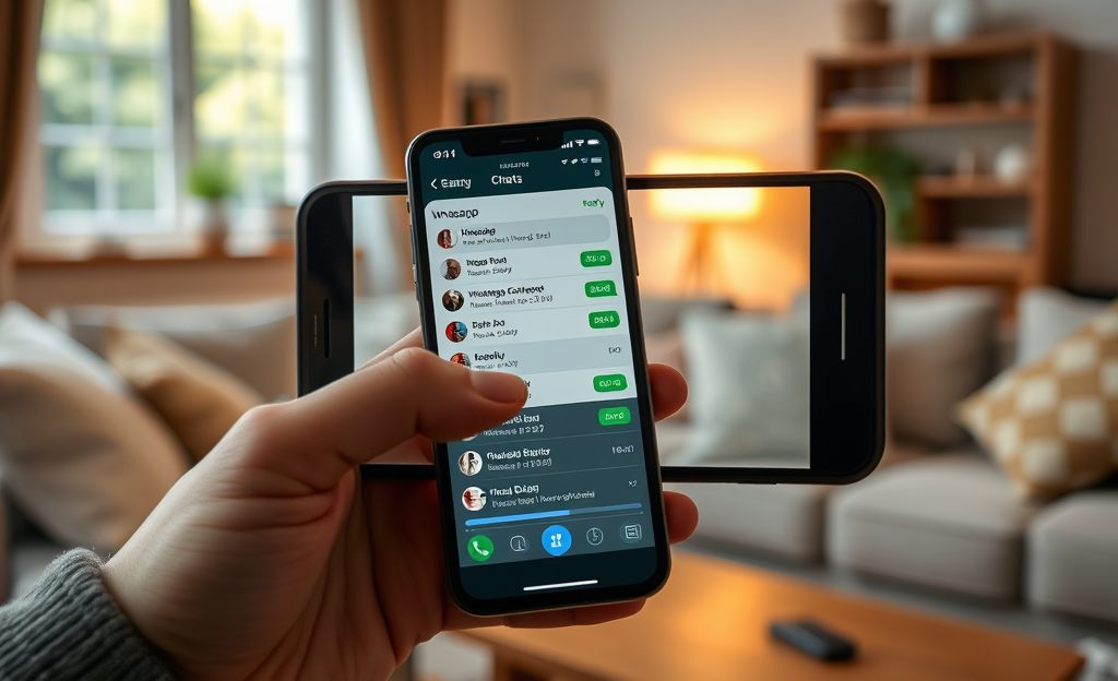 A visual representation of an application that allows users to access and manage their WhatsApp chats.