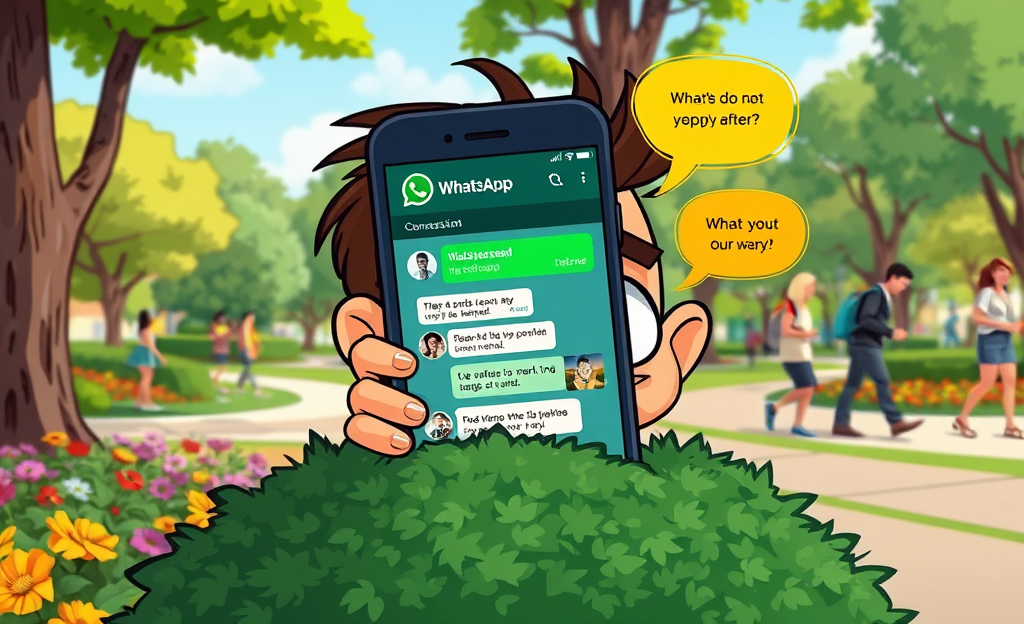 A person secretly listening to conversations on WhatsApp.