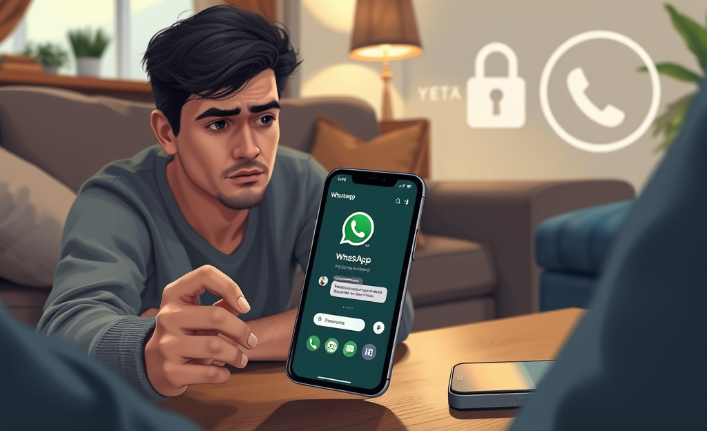 A person checking conversations on WhatsApp, symbolizing privacy and ethics in digital communications.