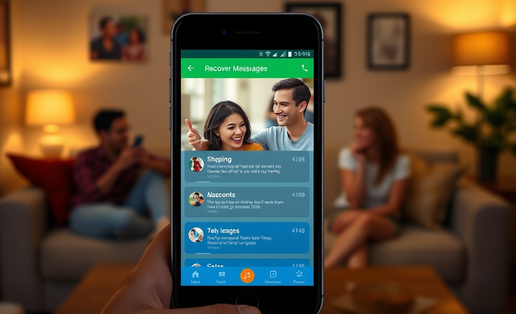 An easy-to-use app interface showcasing Messenger message recovery features.