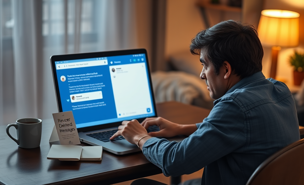 A user contemplating message recovery on Facebook Messenger