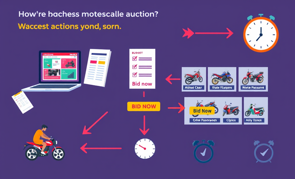A person bidding on a motorcycle at an online auction platform.