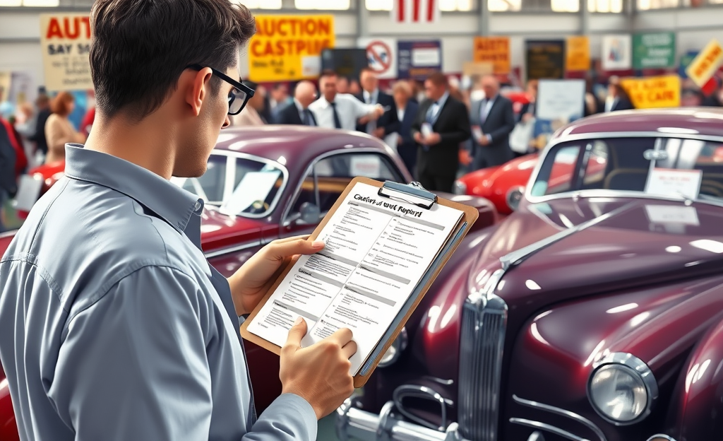 A secure auction car ready for bidding with proper research and inspection.