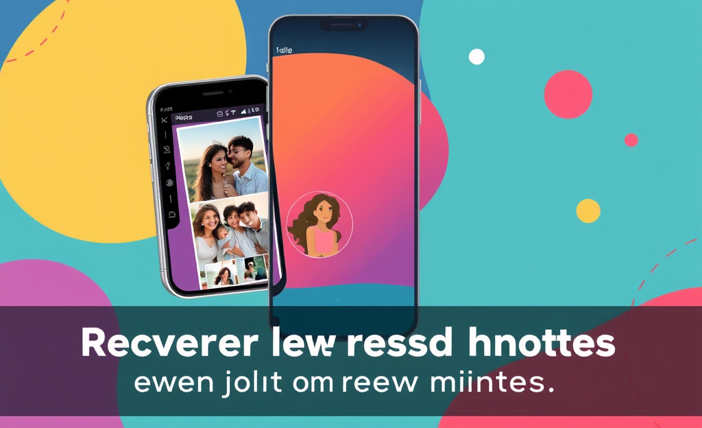 An app interface showing photo recovery options to restore deleted memories.