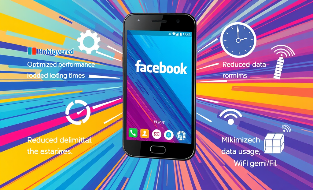A smartphone displaying the Facebook app with improved speed features.