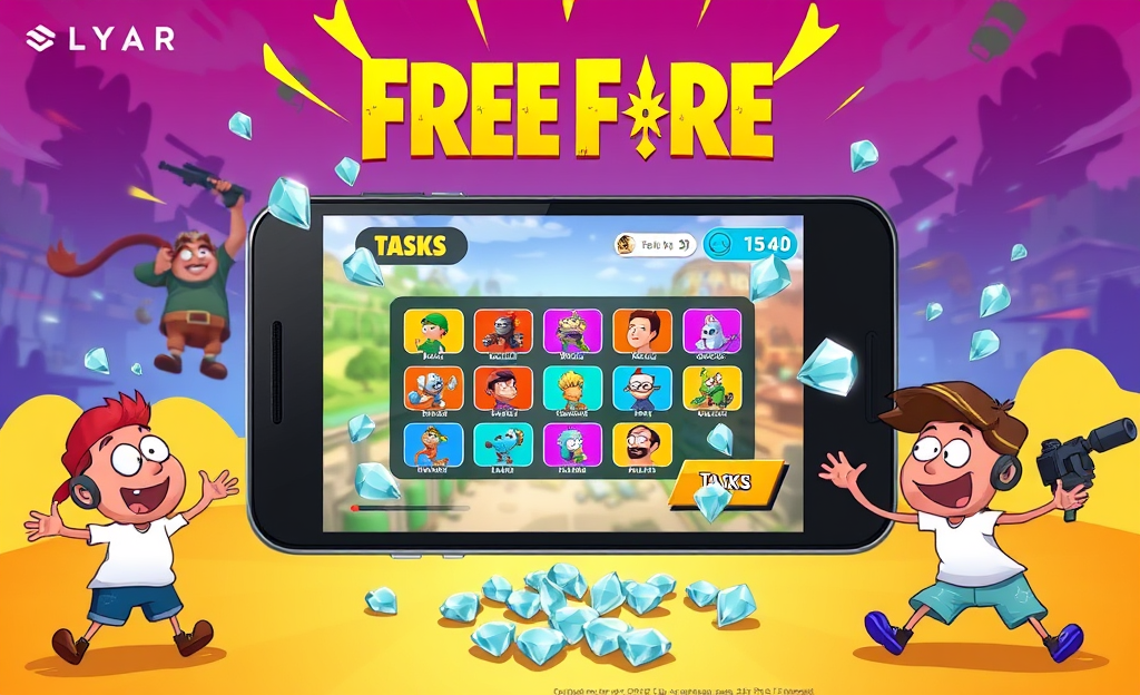 Earning diamonds in Free Fire using a helpful app.