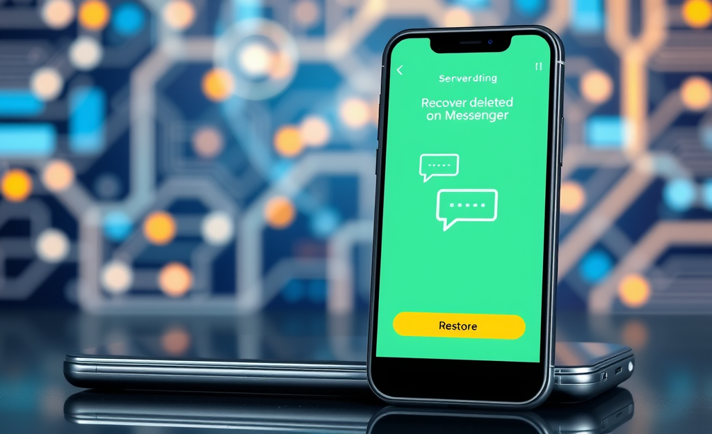 An illustration of an app designed for recovering deleted Messenger conversations.