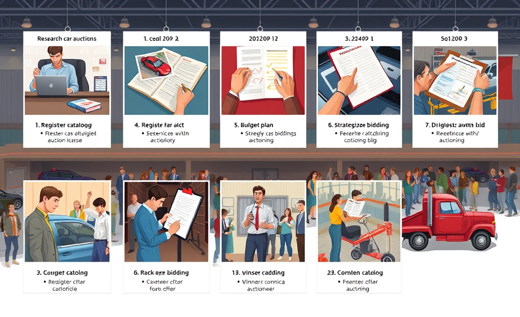 A person bidding at a car auction, focused on acquiring the best vehicle deals.