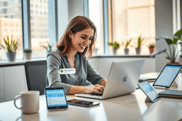 A digital payment service illustration showing instant cash transfer