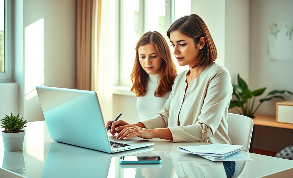 Guy using a laptop to request his credit report online
