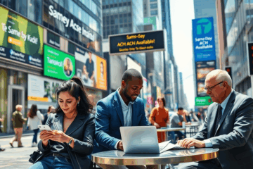 A graphic representing same day money release transactions.