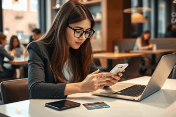 An illustration of secure digital transactions showcasing digital wallets and virtual credit cards.