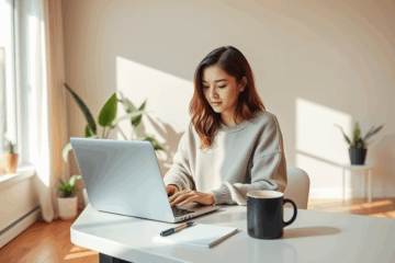 A person accessing their credit report online.