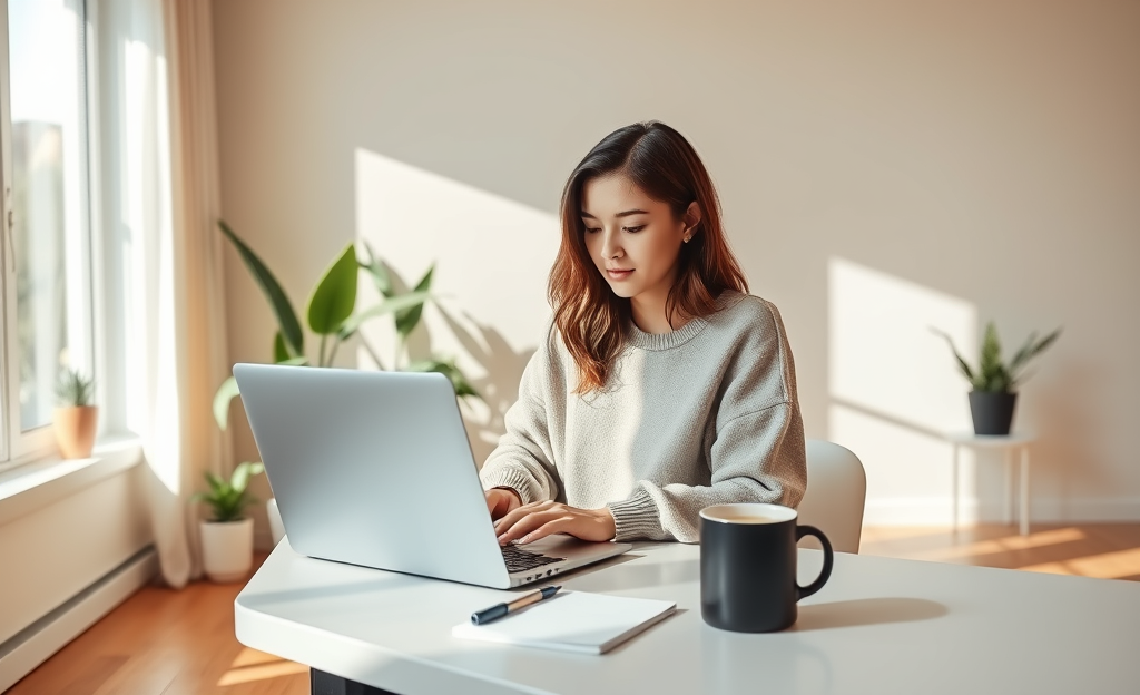 A person accessing their credit report online.