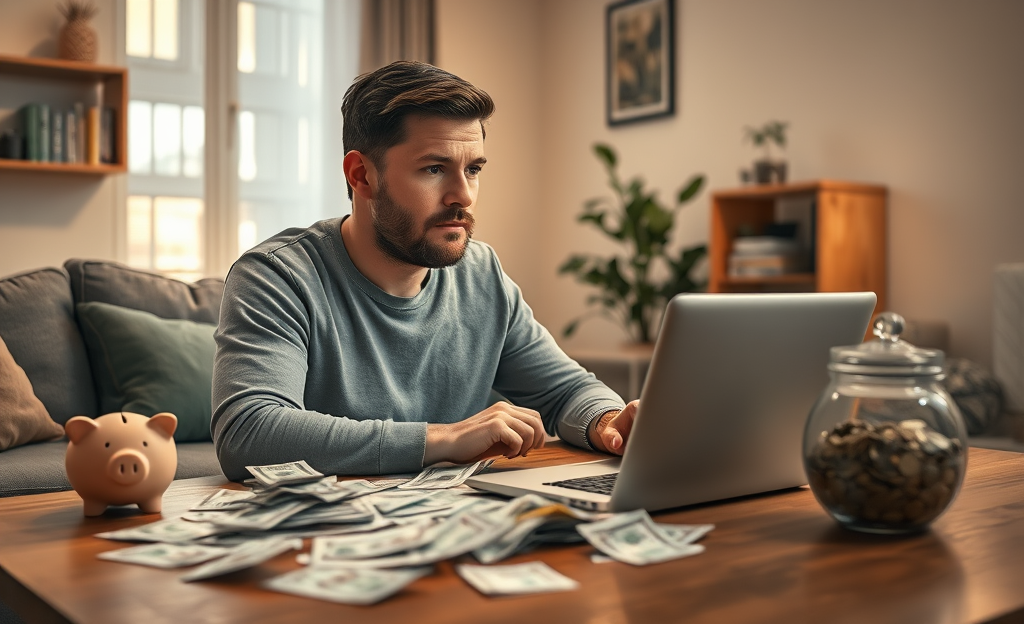A person reviewing their savings for financial emergencies