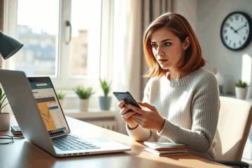 A person looking for urgent money solutions online