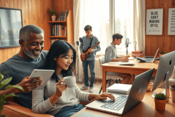 A person working at home, exploring ways to earn easy money online.