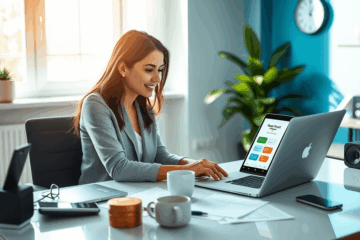 An individual using a mobile app to request and receive money instantly.