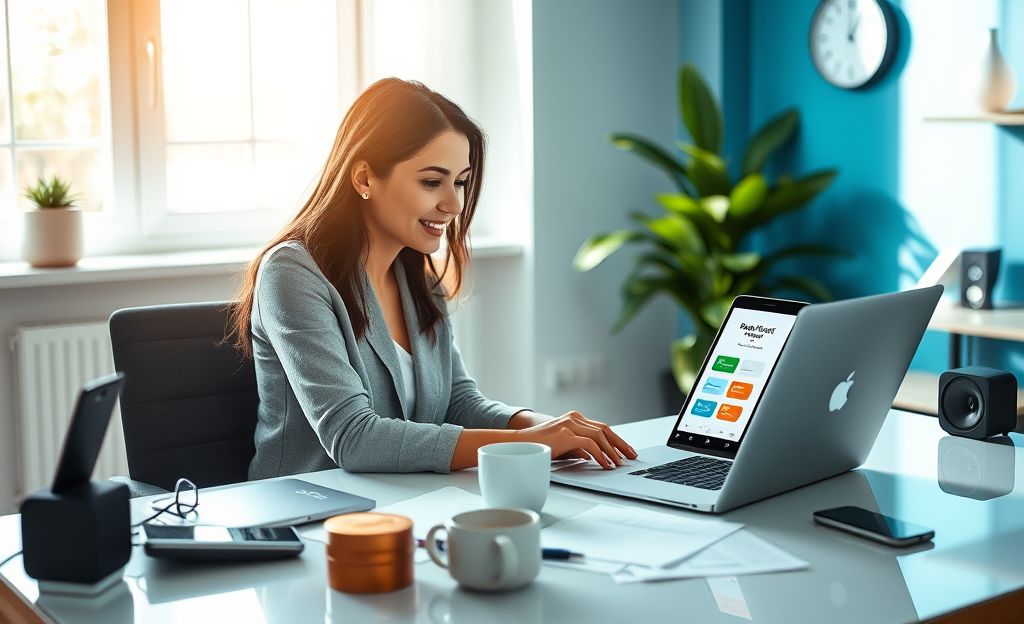 An individual using a mobile app to request and receive money instantly.