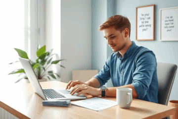 A person filling out a credit application form with minimal documents.