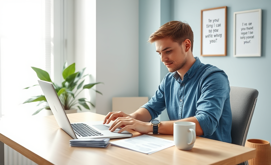 A person filling out a credit application form with minimal documents.