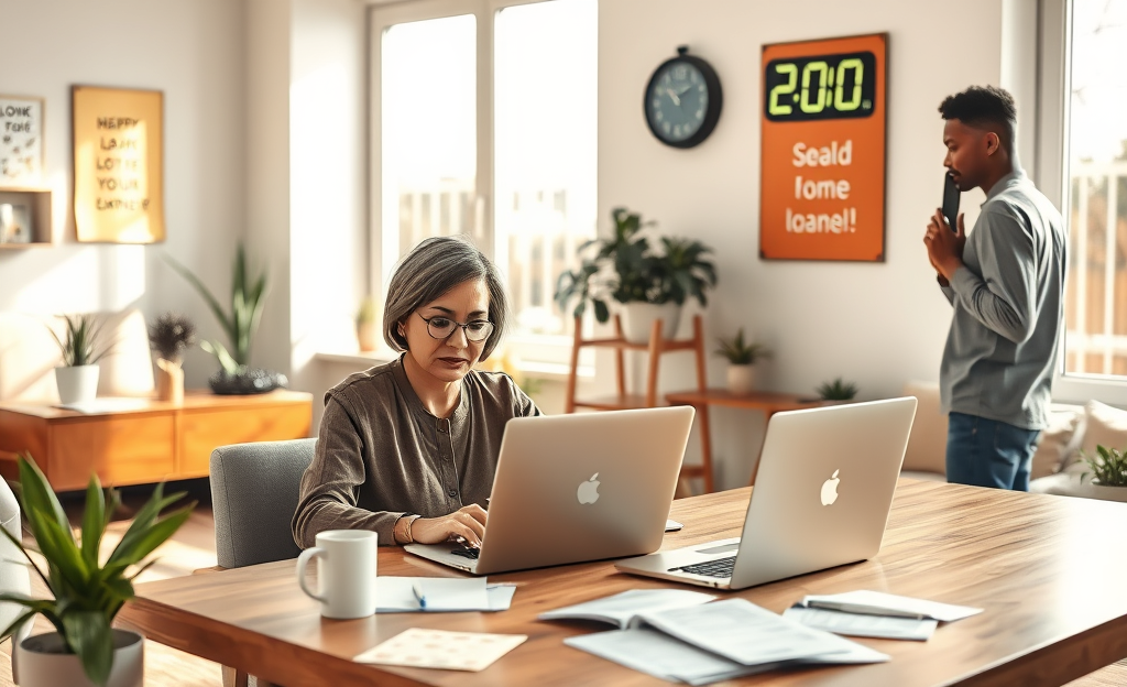 An individual applying for an online loan with immediate approval.