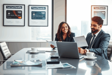 An image depicting various credit cards and promotional offers.