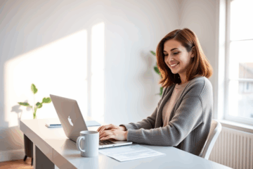 A person using a laptop to apply for an online personal loan with SoFi.