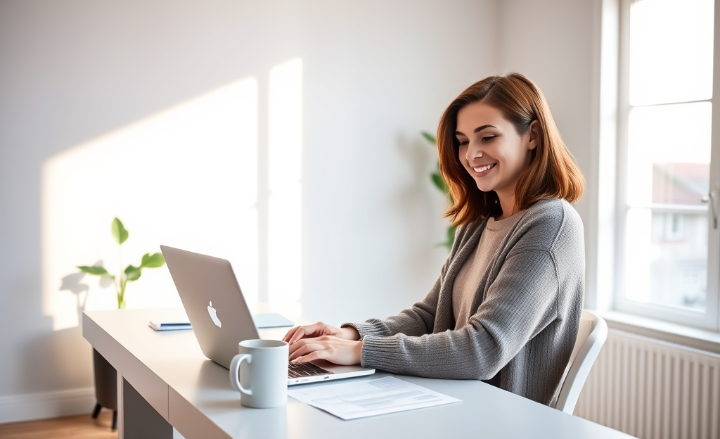 A person using a laptop to apply for an online personal loan with SoFi.